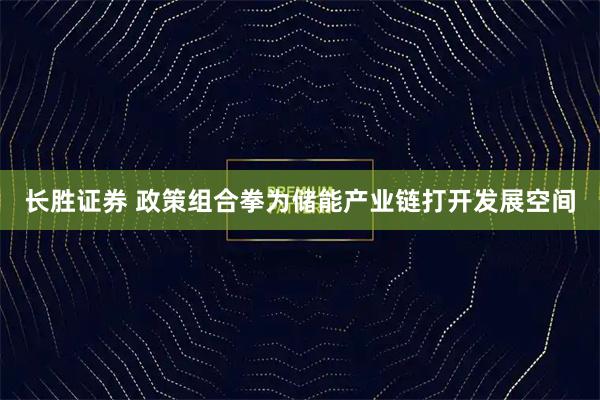 长胜证券 政策组合拳为储能产业链打开发展空间