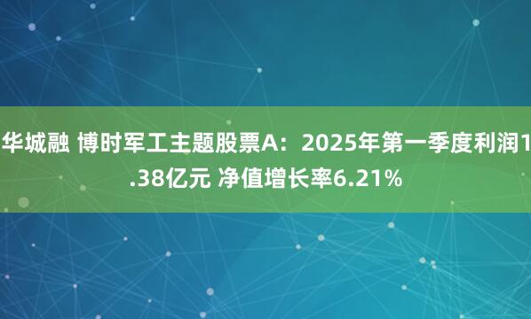 华城融 博时军工主题股票A：2025年第一季度利润1.38亿元 净值增长率6.21%