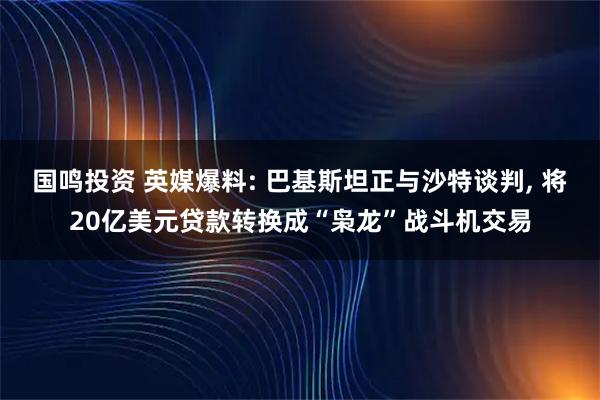 国鸣投资 英媒爆料: 巴基斯坦正与沙特谈判, 将20亿美元贷款转换成“枭龙”战斗机交易